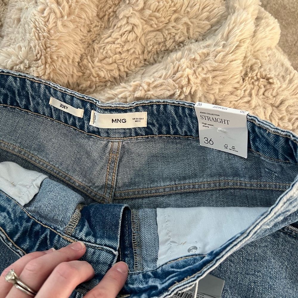 Mango Blue Women's mom Shorts - Picture 2 of 3